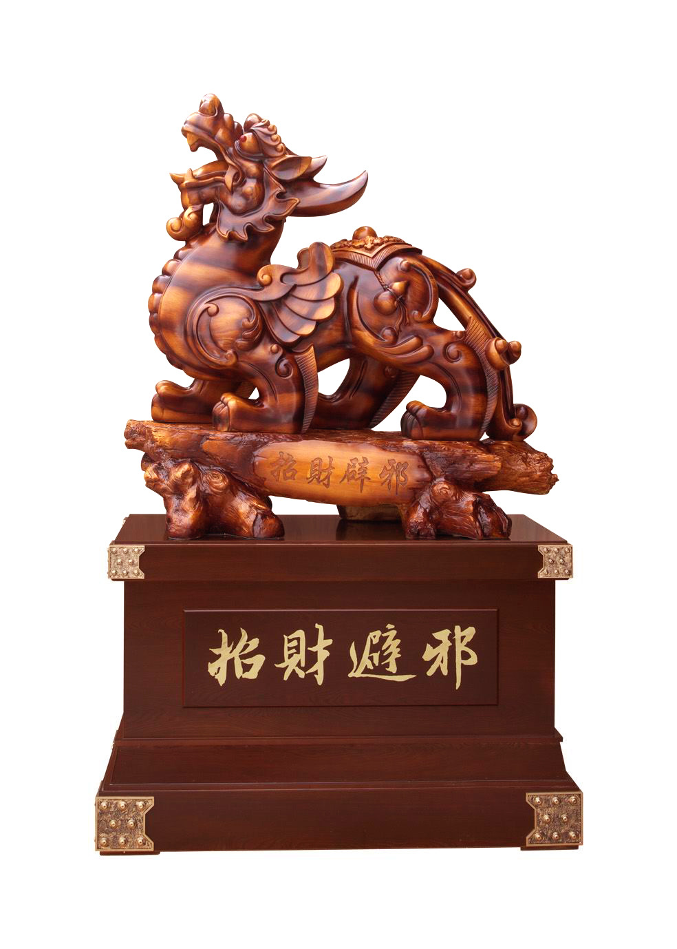 开光招财貔貅摆件 大型镇宅辟邪木雕工艺品探秘